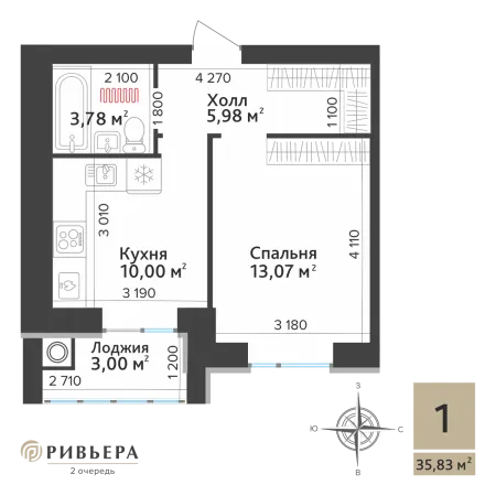 1-комнатная квартира